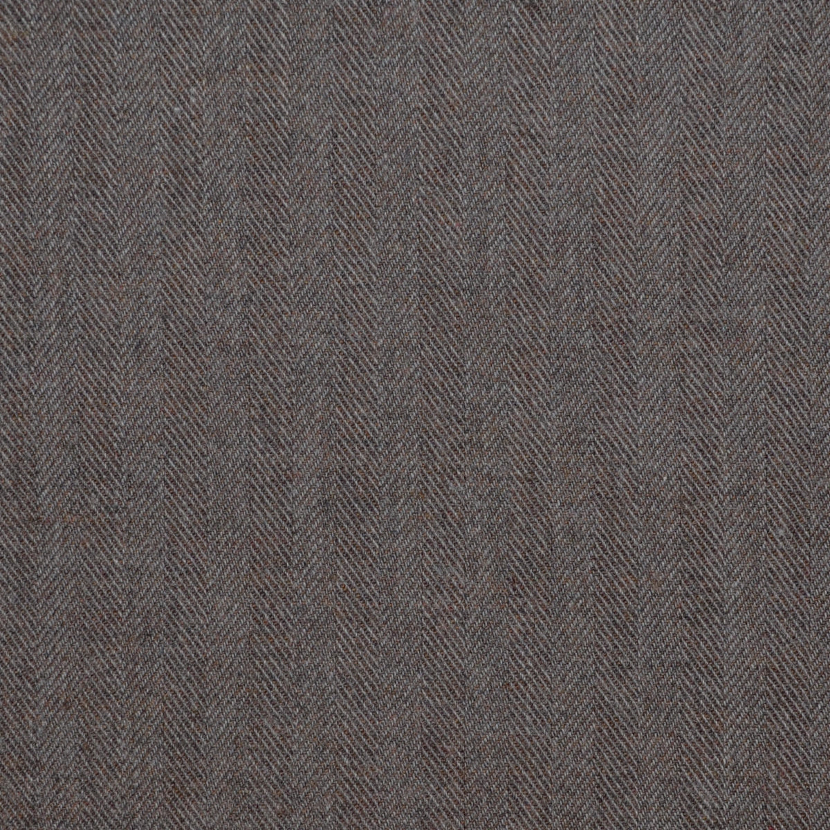 Medium Brown Narrow Herringbone Fine Twill Brushed Cotton Luxury Shirting

