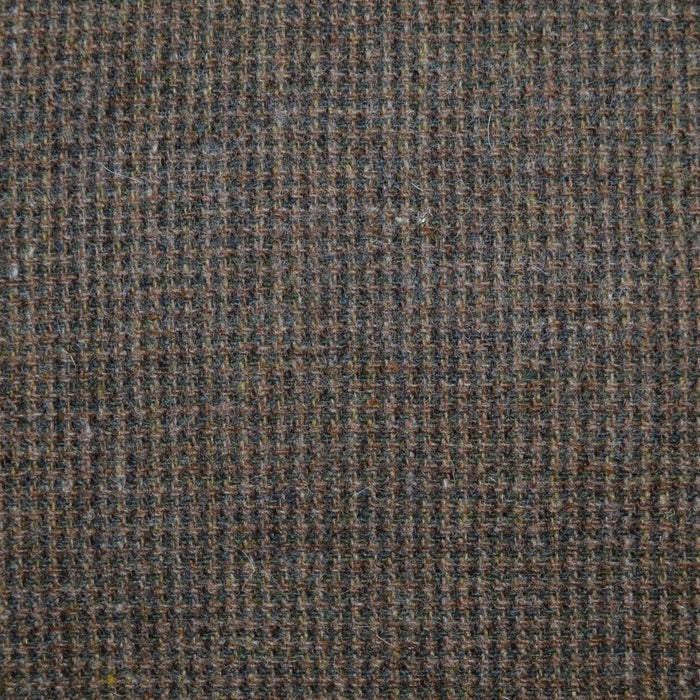 Medium Brown and Dark Brown Small Weave Check All Wool Tweed - 2.70 Metres