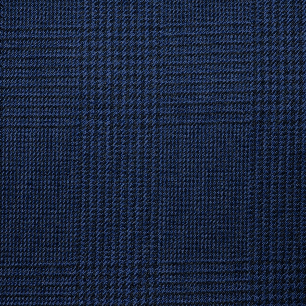 Navy Blue Glen Check Super 100's All Wool Suiting By Holland & Sherry
