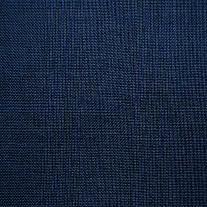 Navy Blue Hopsack Glen Check Super 100's All Wool Suiting By Holland & Sherry

