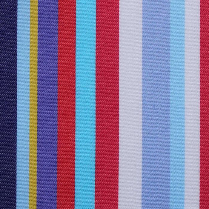 Navy, Blue, Yellow, Purple and Red Multi Stripe Cotton Shirting
