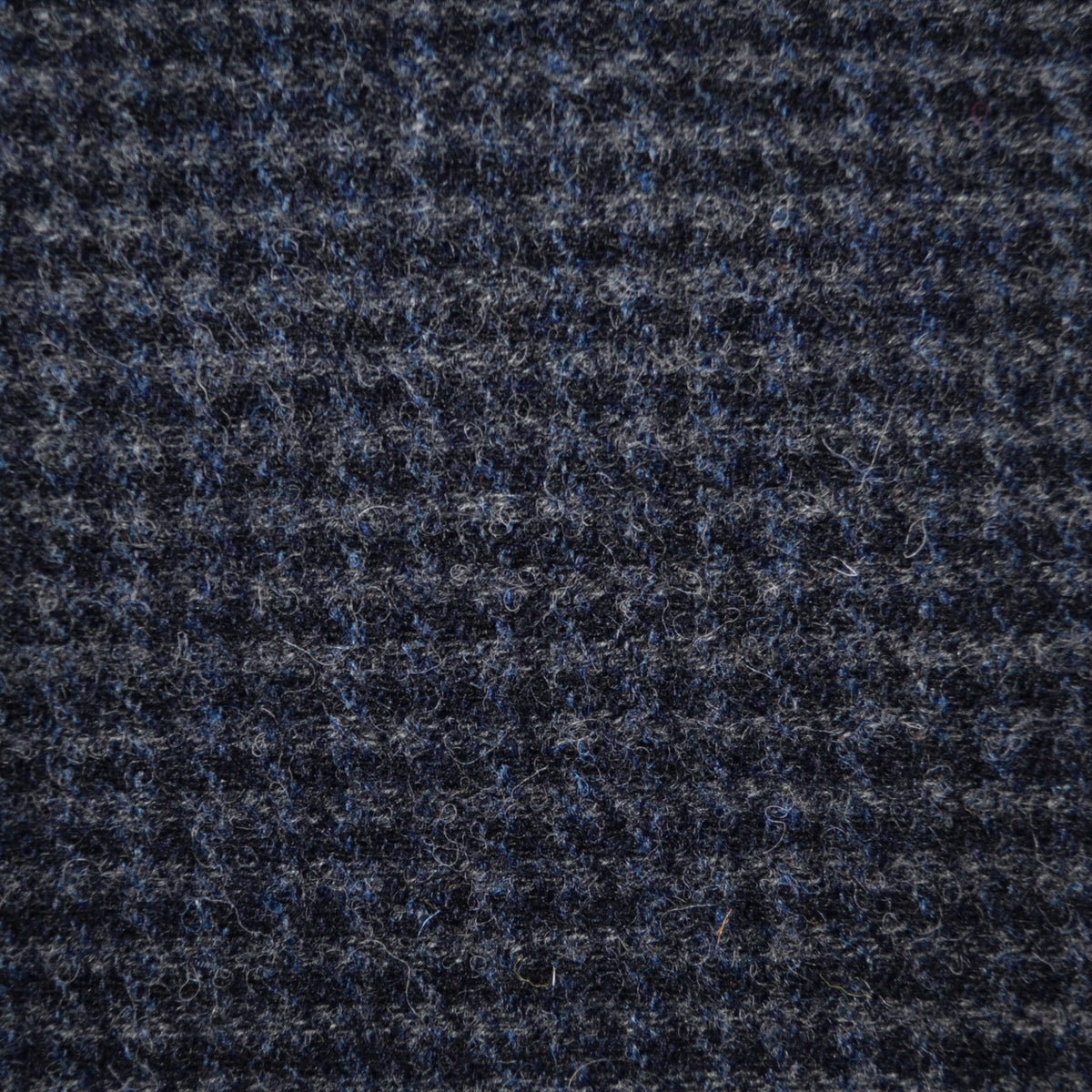 Navy Blue and Dark Grey Small Block Check All Wool Tweed - 2.00 Metres