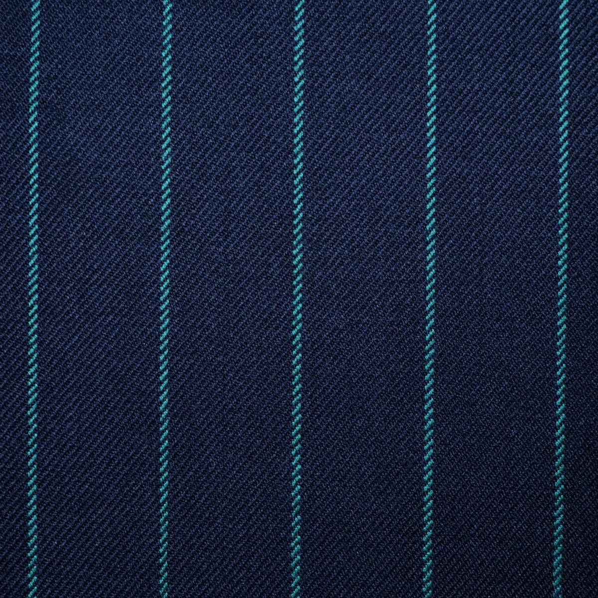 Navy Blue with Green Chalk Stripe Super 100's All Wool Suiting By Holland & Sherry