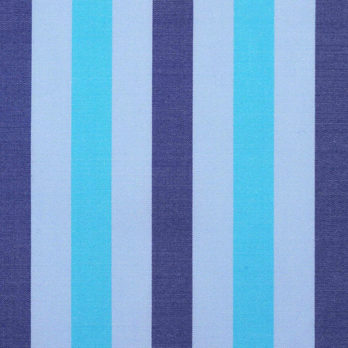 Navy, Light Blue and Bright Blue Multi Stripe Cotton Shirting

