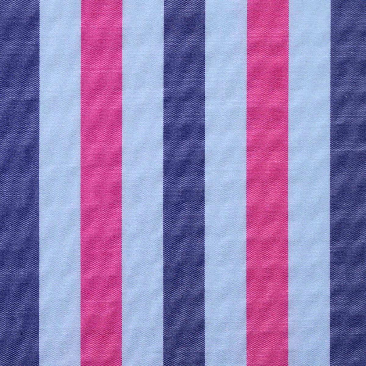 Navy, Light Blue and Hot Pink Multi Stripe Cotton Shirting