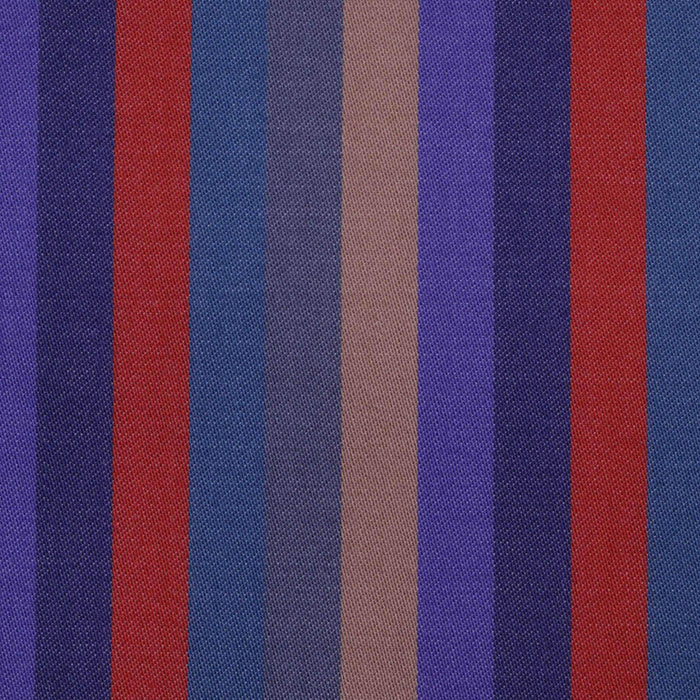 Navy, Red, Purple and Brown Multi Stripe Cotton Shirting

