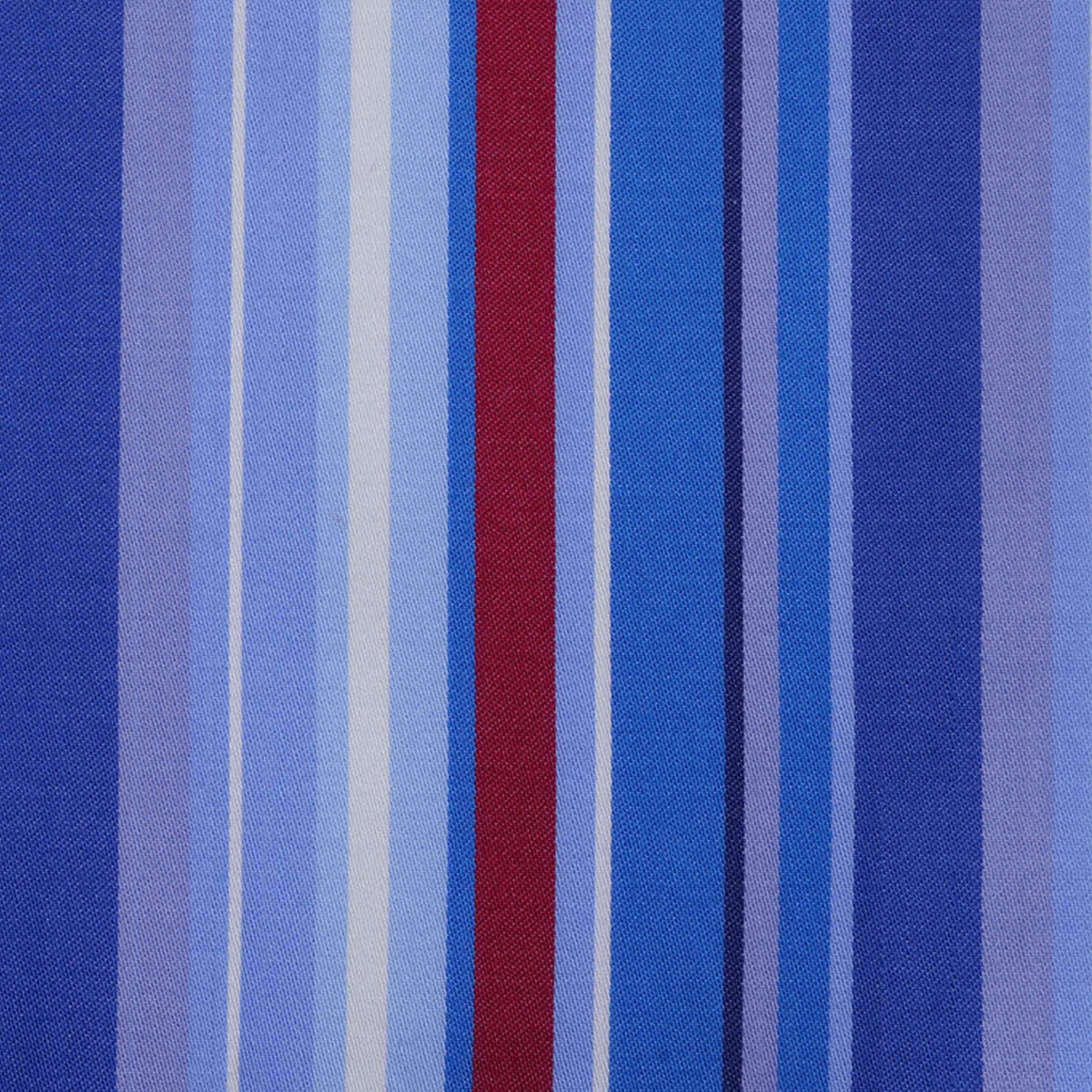 Navy, Royal, Red and White Multi Stripe Cotton Shirting