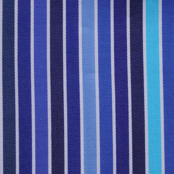 Navy, Royal and Light Blue Multi Stripe Cotton Shirting
