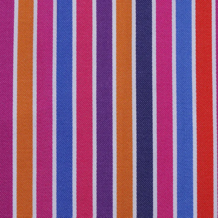Orange, Pink, Blue and Purple Multi Stripe Cotton Shirting