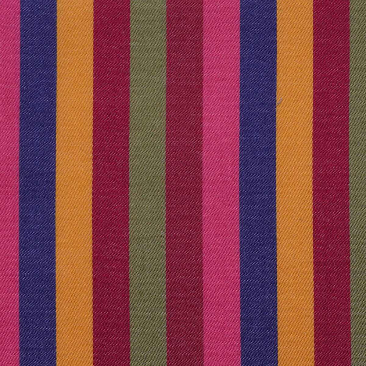 Orange, Wine, Purple and Moss Green Multi Stripe Cotton Shirting

