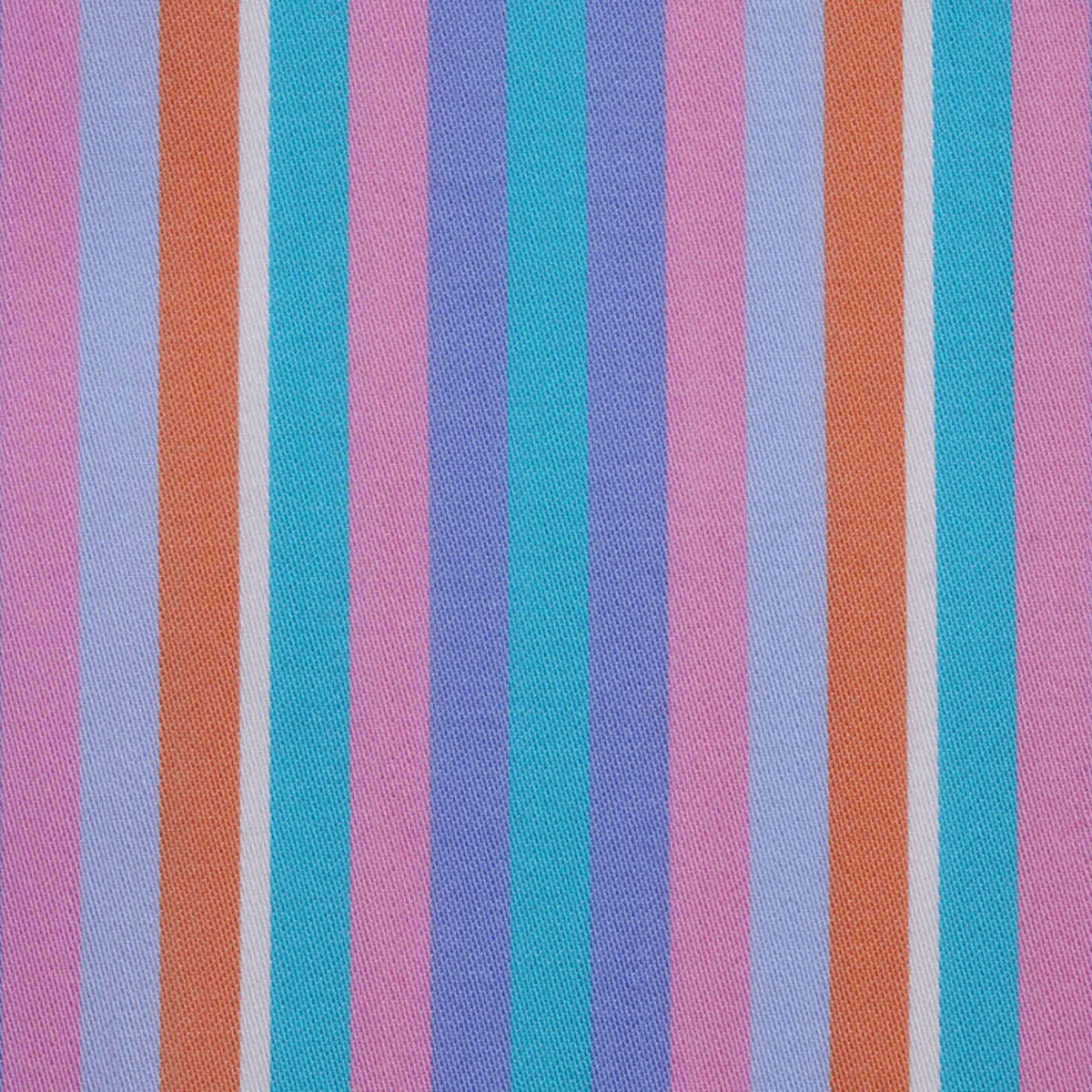 Pink, Blue, Orange and Turquoise Multi Stripe Cotton Shirting
