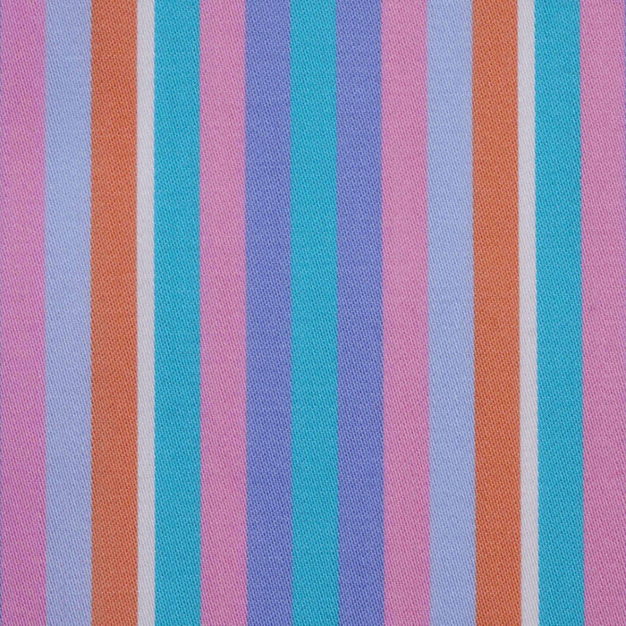 Pink, Blue, Orange and Turquoise Multi Stripe Cotton Shirting
