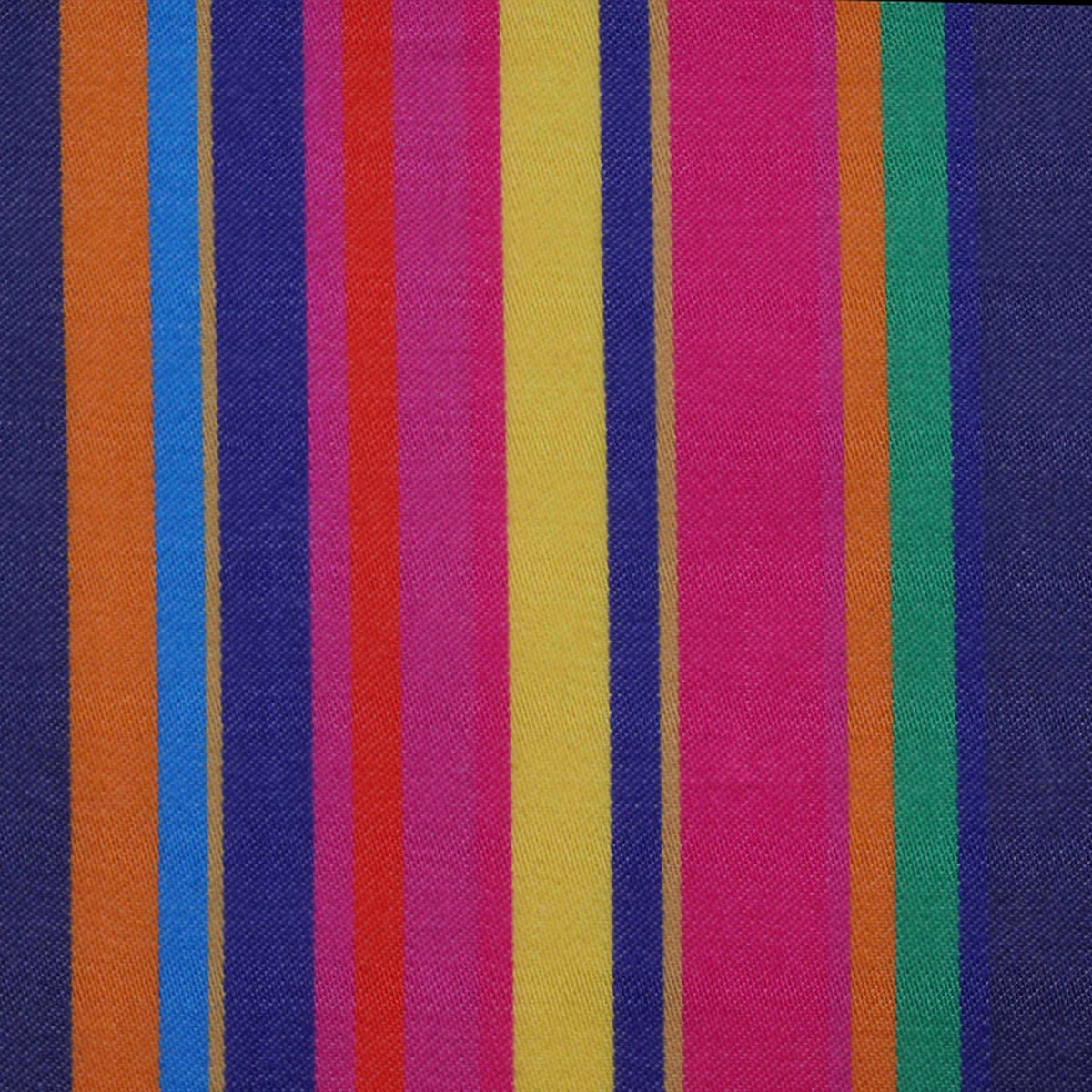 Pink, Navy, Yellow, Green and Purple Multi Stripe Cotton Shirting
