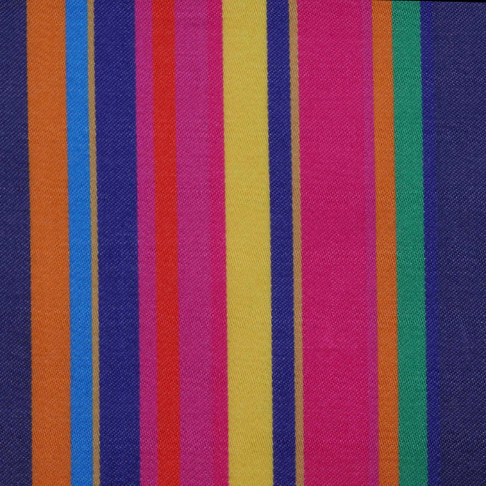 Pink, Navy, Yellow, Green and Purple Multi Stripe Cotton Shirting
