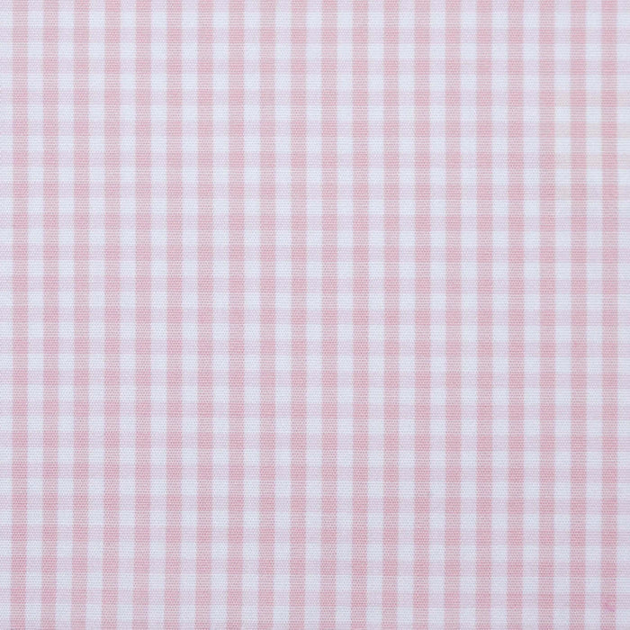 Pink & White Gingham Check Cotton Shirting