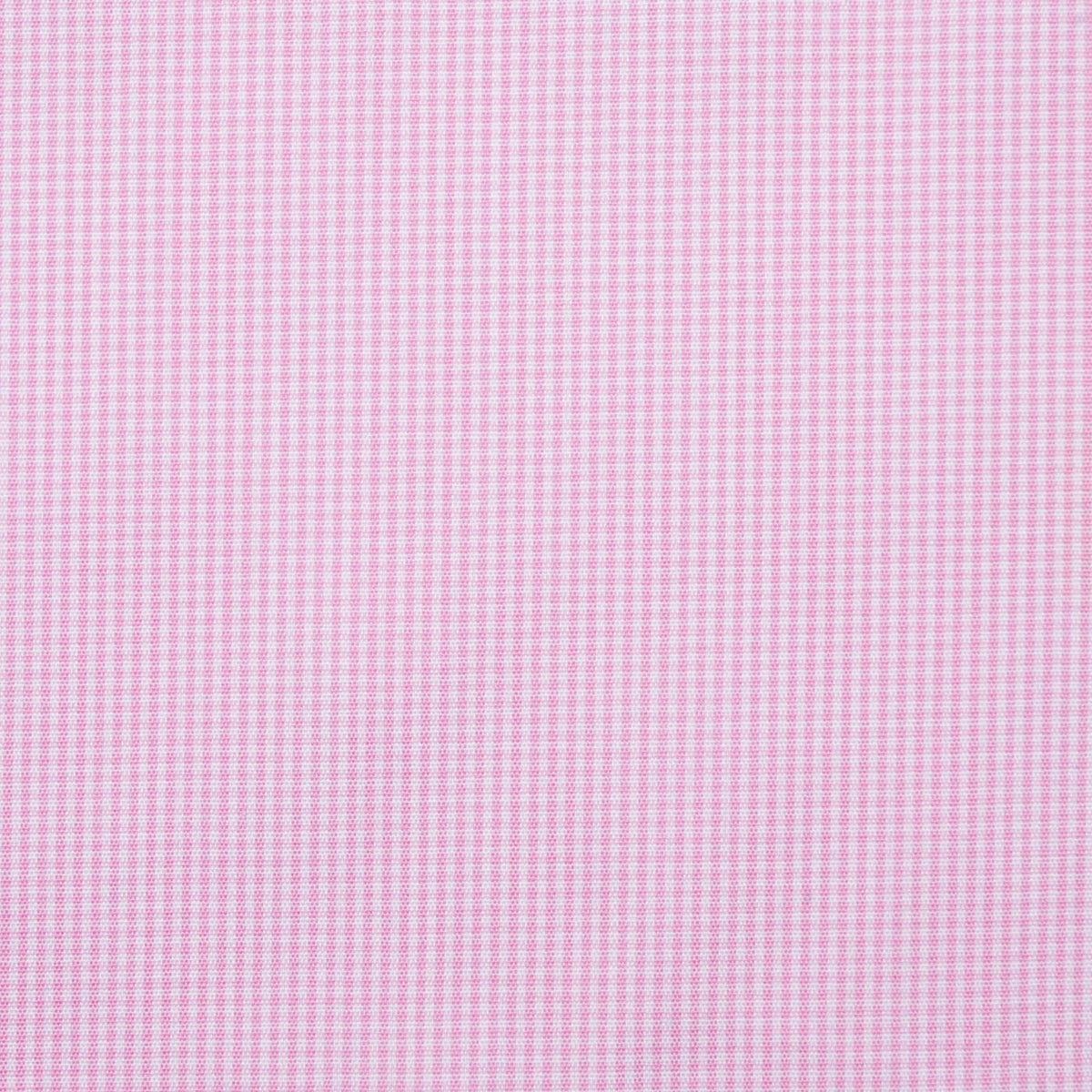 Pink and White Small Dogtooth Cotton Shirting