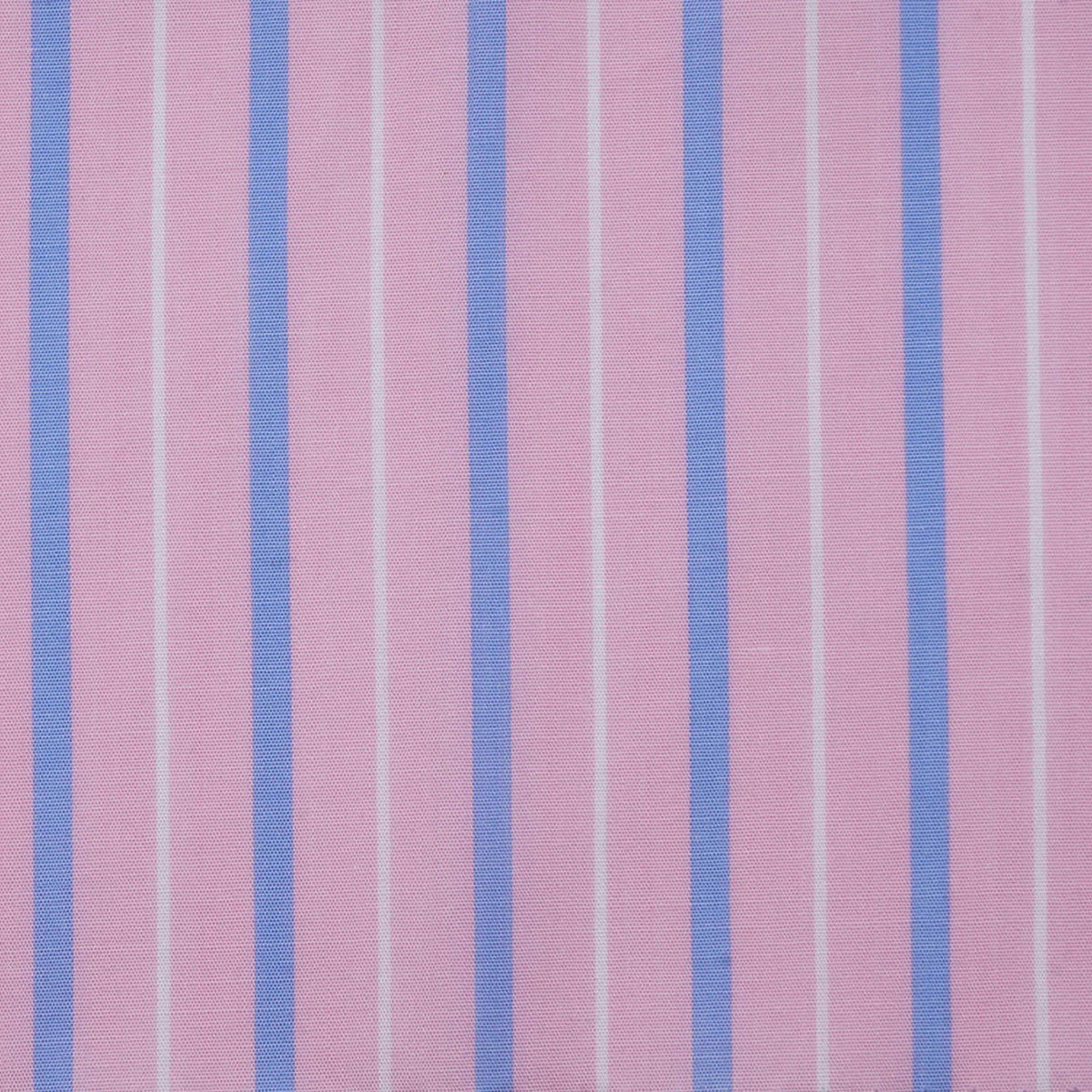Pink with Blue & White Stripe Cotton Shirting
