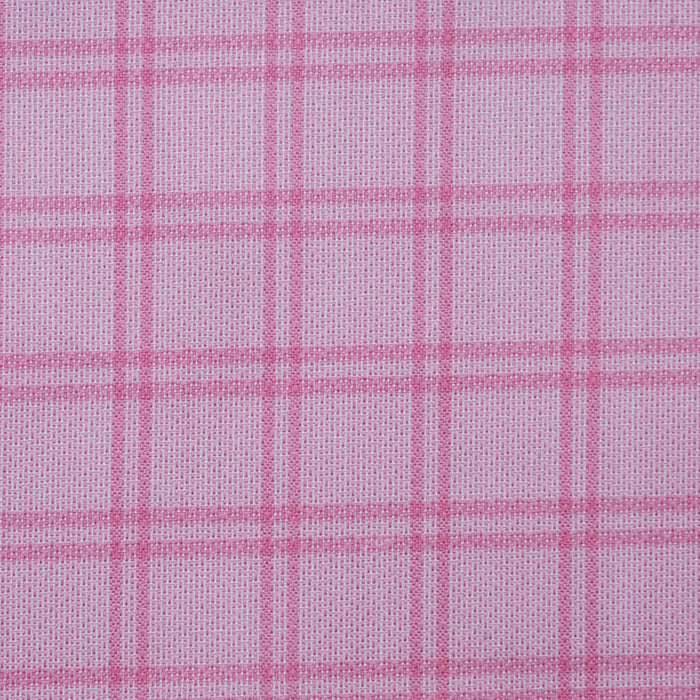 Pink with Dark Pink Twin Window Pane Check Cotton Shirting