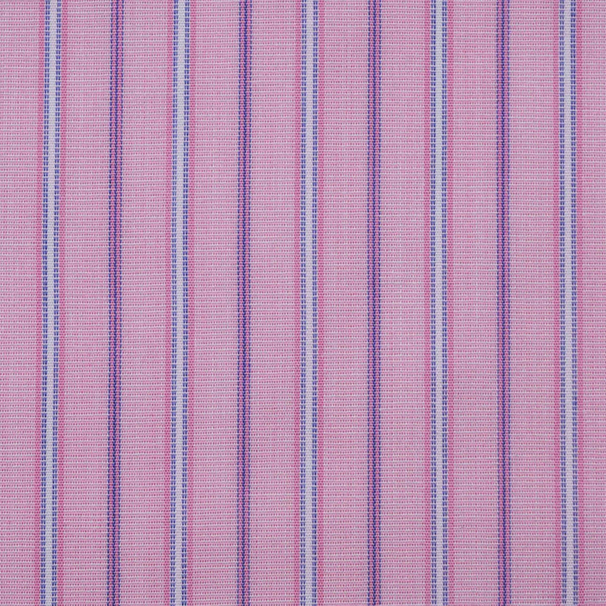 Pink with White & Blue Stripe Cotton Shirting