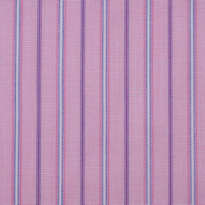 Pink with White & Blue Stripe Cotton Shirting
