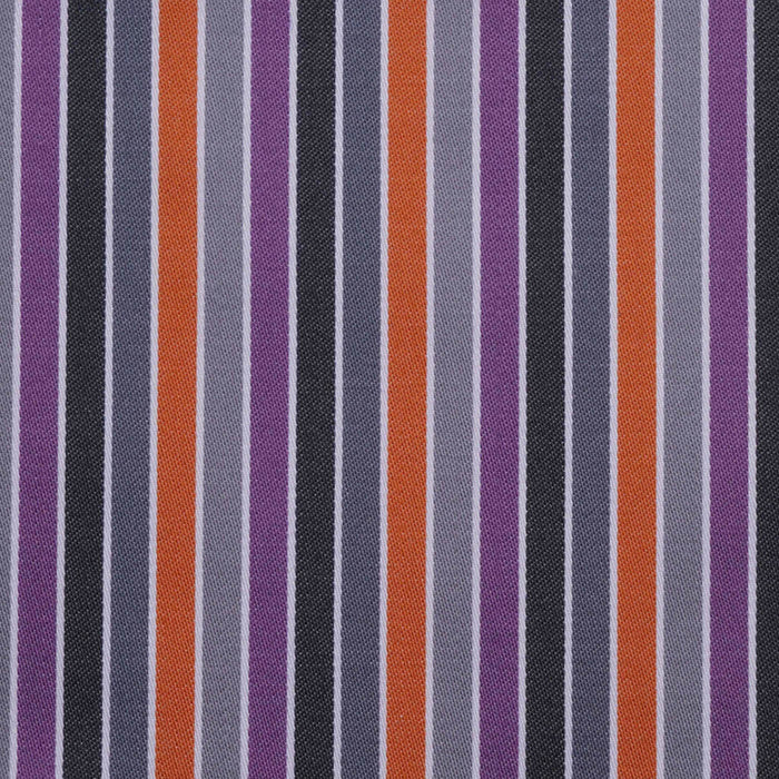 Purple, Black, Grey and Orange Multi Stripe Cotton Shirting
