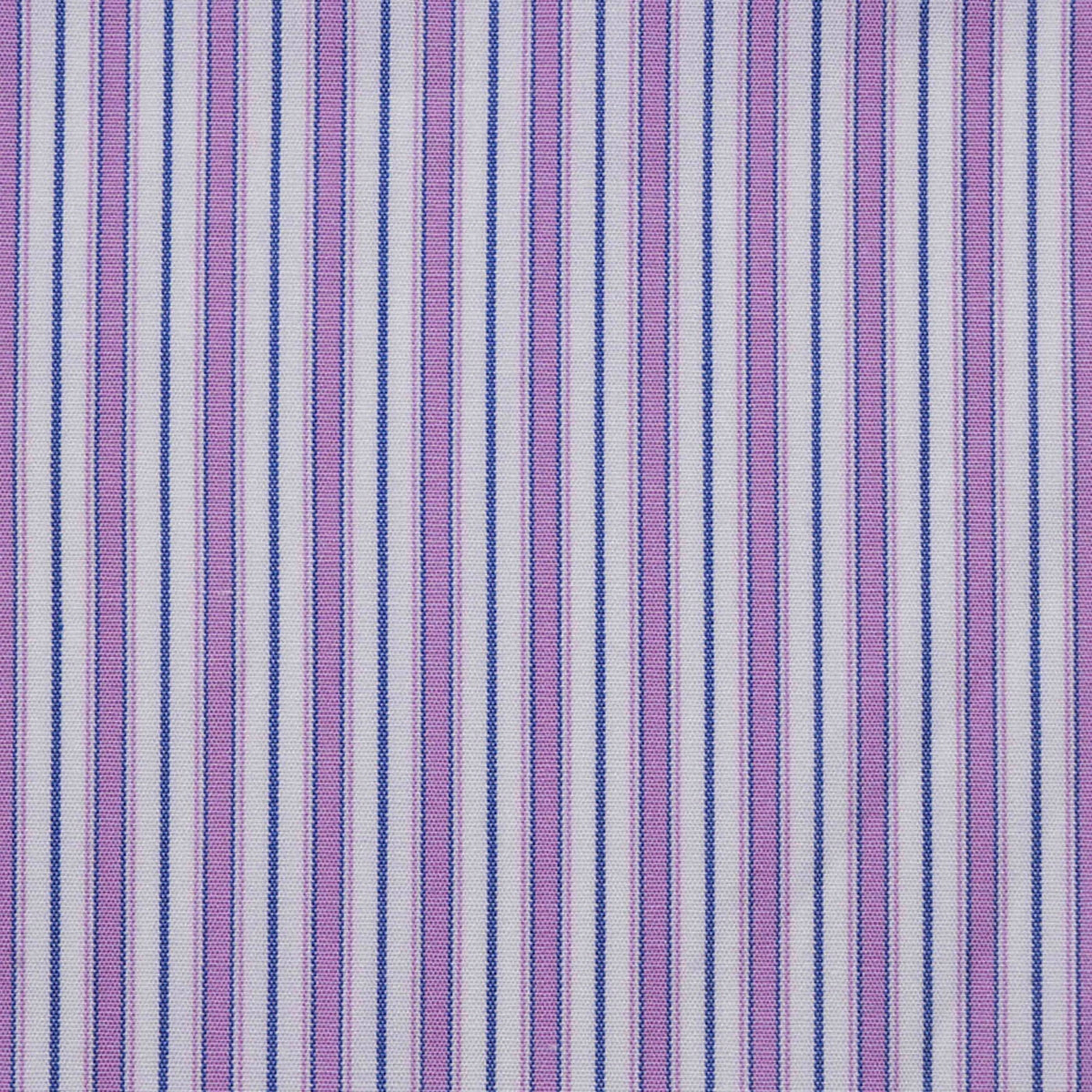 Purple, White & Blue Stripe Cotton Shirting