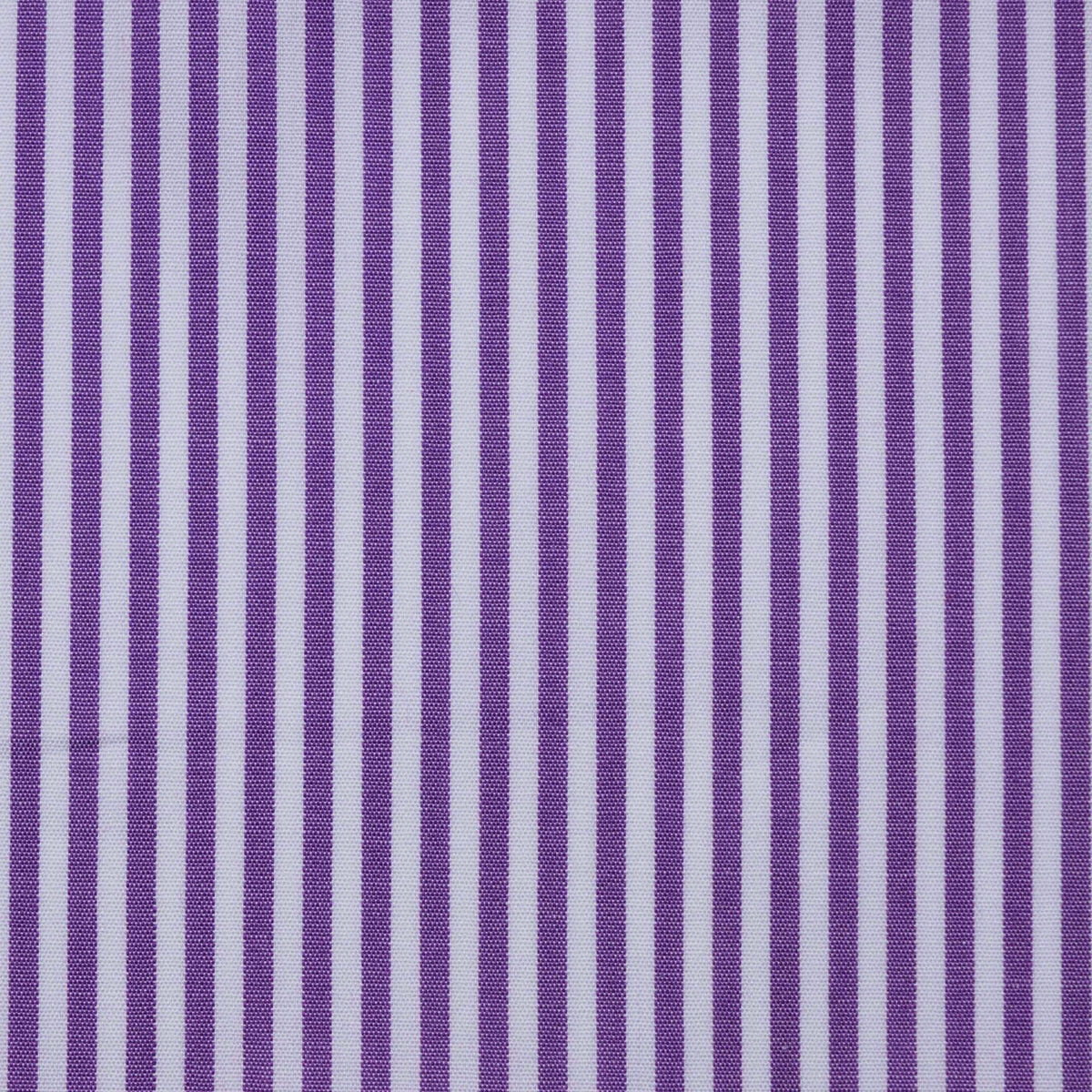 Purple and White Bengal Stripe Cotton Shirting
