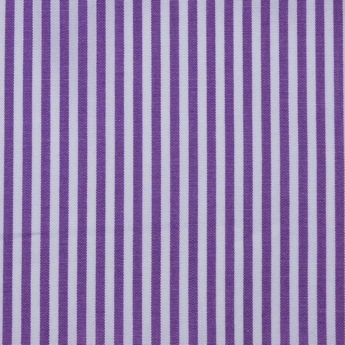 Purple and White Bengal Stripe Cotton Shirting
