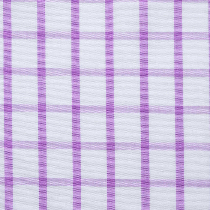 Purple and White Box Check Cotton Shirting
