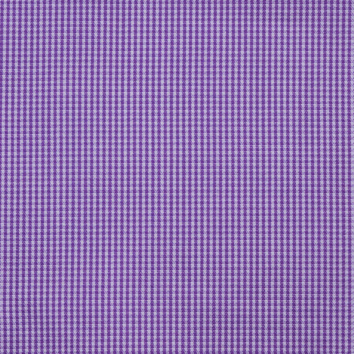 Purple and White Small Dogtooth Cotton Shirting