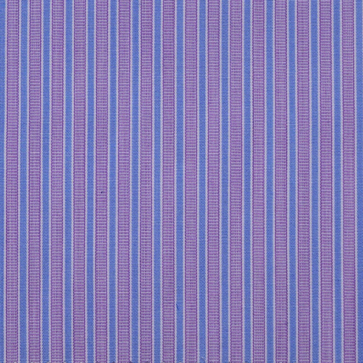 Purple with White & Blue Stripe Cotton Shirting