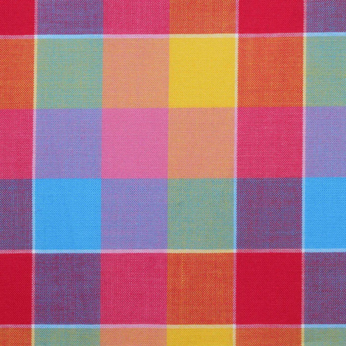 Red, Blue, Pink & Green Multi Check Cotton Shirting