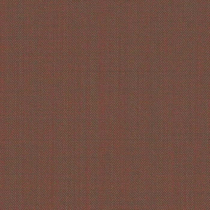 Red/Olive Contrast Narrow Herringbone Super 100's Wool & Silk Solana Suiting By Holland & Sherry
