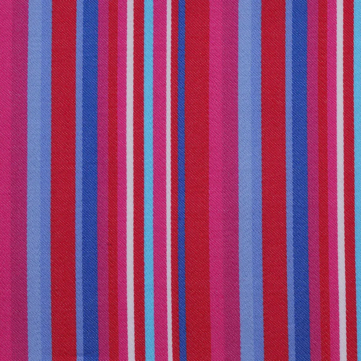 Red, Pink & Blue Multi Stripe Cotton Shirting