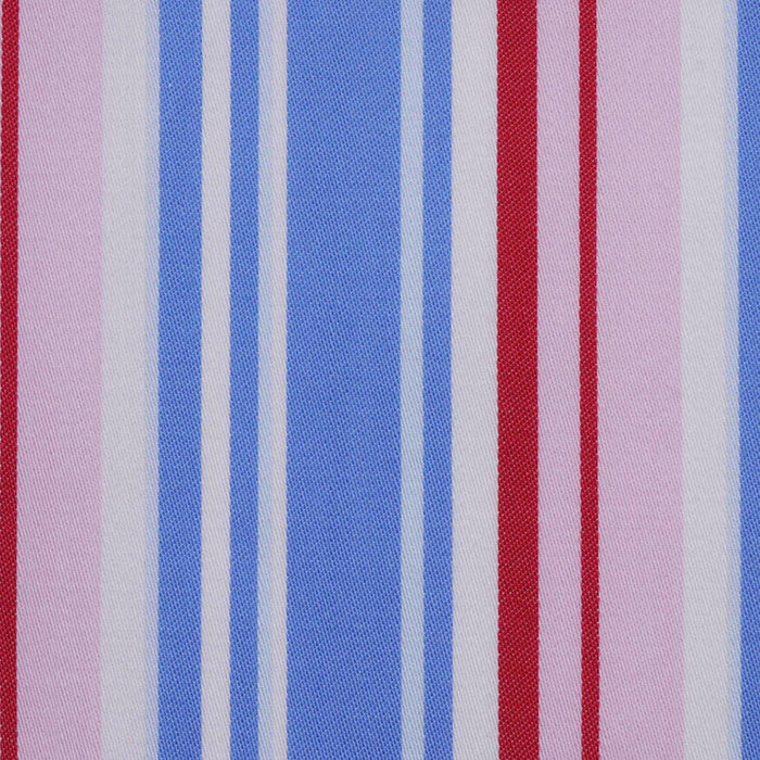 Red, Pink, White and Blue Multi Stripe Cotton Shirting