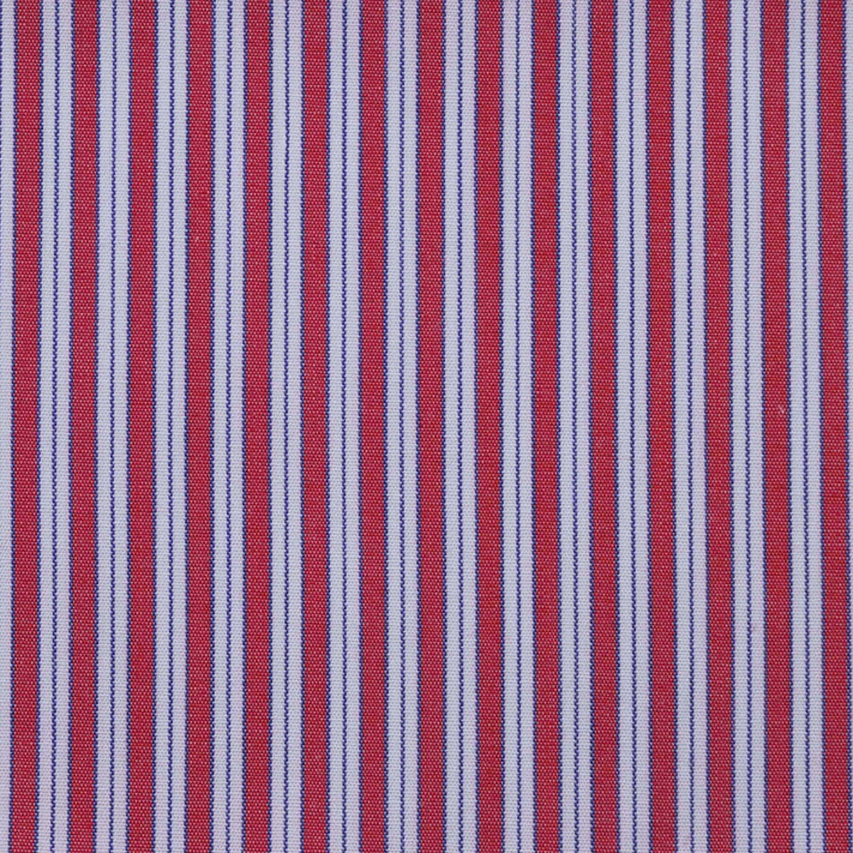 Red, White & Blue Stripe Cotton Shirting