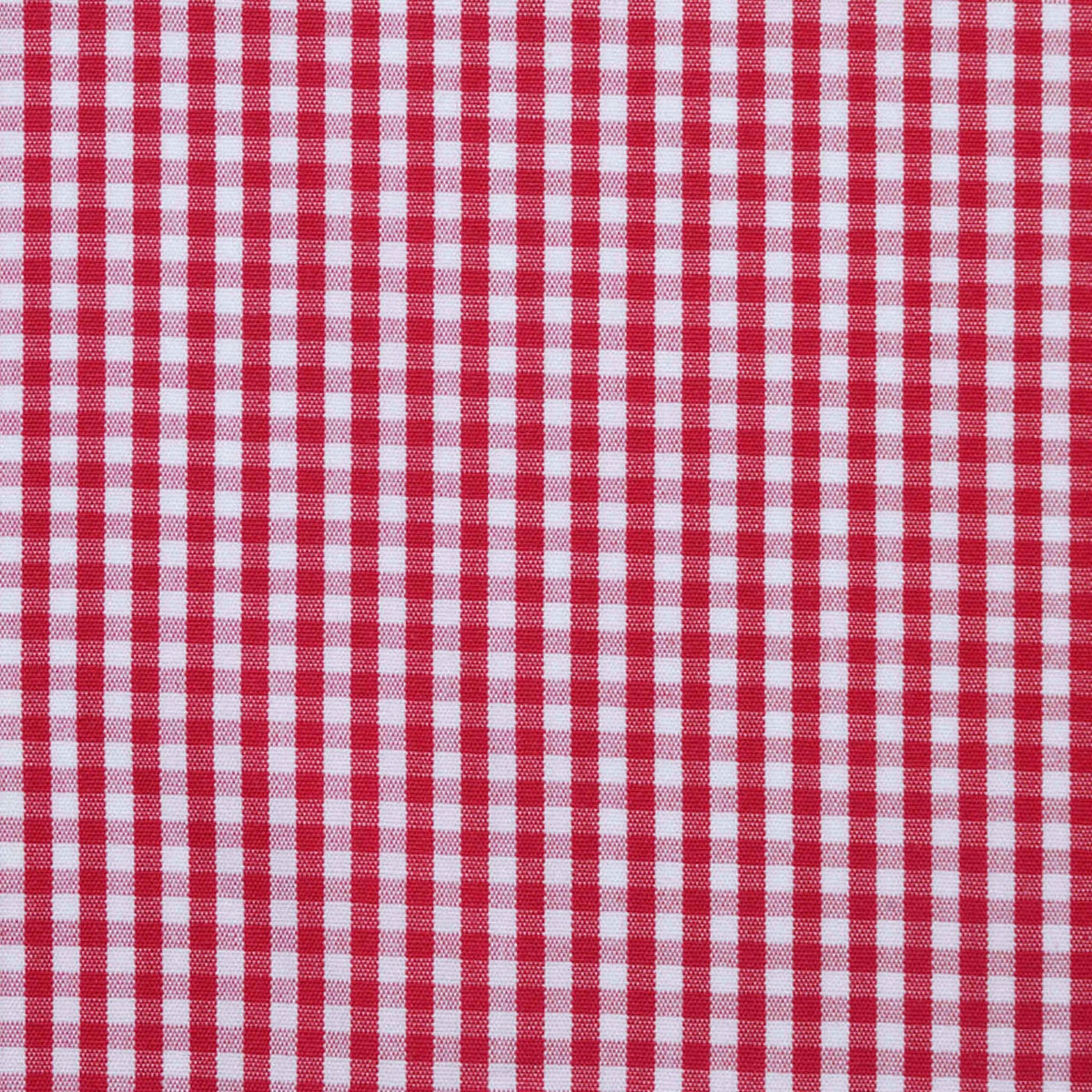 Red & White Gingham Check Cotton Shirting