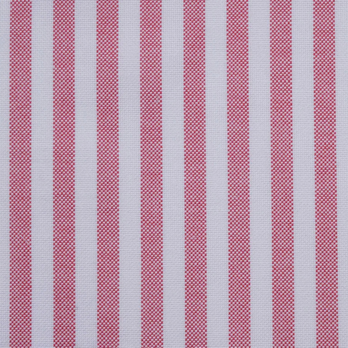 Red & White Stripe Oxford Cotton Shirting