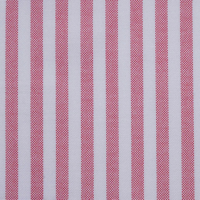 Red & White Stripe Oxford Cotton Shirting