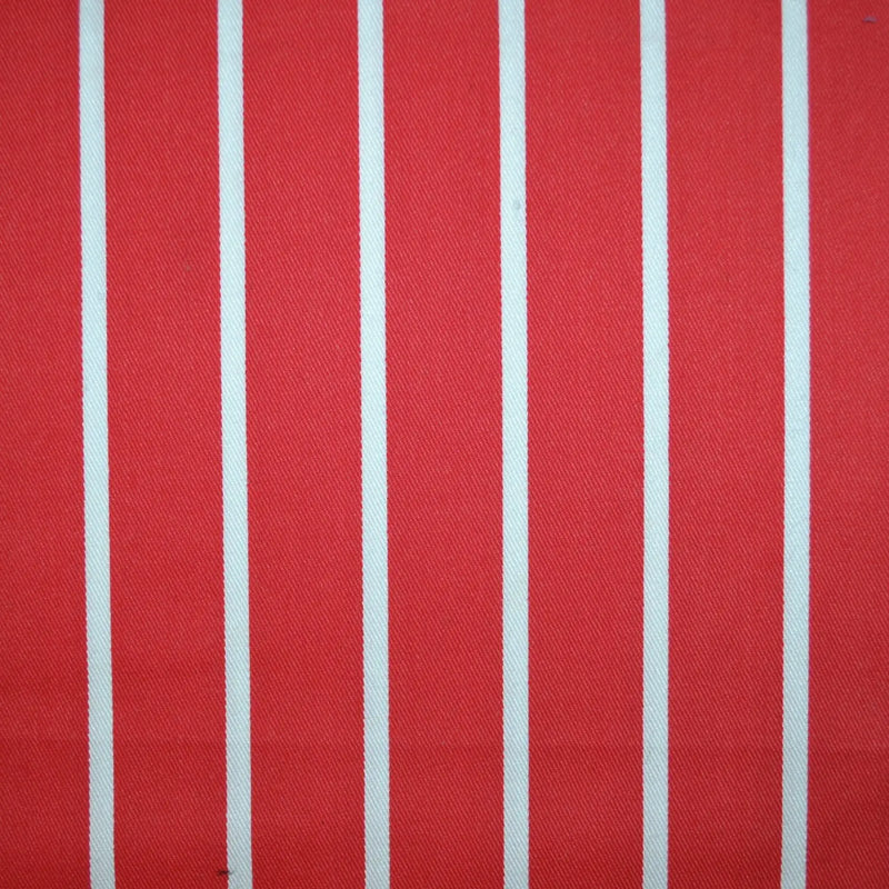 Red and White Butcher Stripe 100% Polyester Suiting - 2.00 Metres Yorkshire Fabric