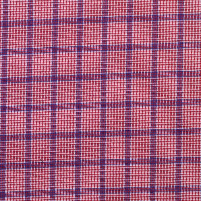 Red with Blue Check Cotton Shirting