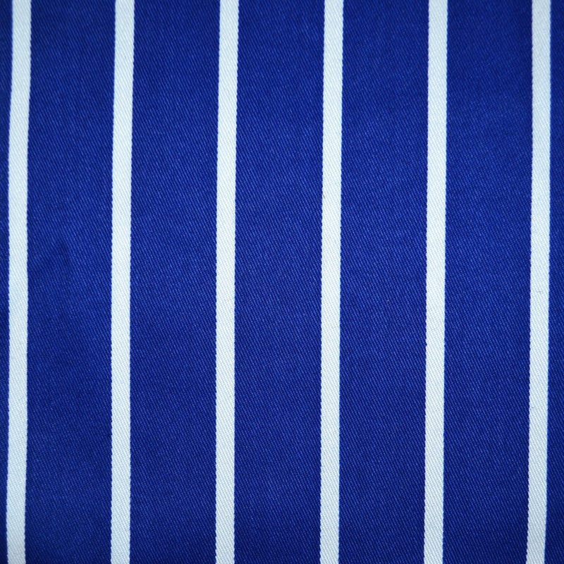 Royal Blue and White Butcher Stripe 100% Polyester Suiting - 2.00 Metres (Copy) Yorkshire Fabric