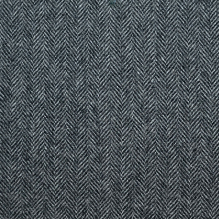 Silver Grey and Dark Grey Herringbone Shetland Tweed - 2.15 Metres