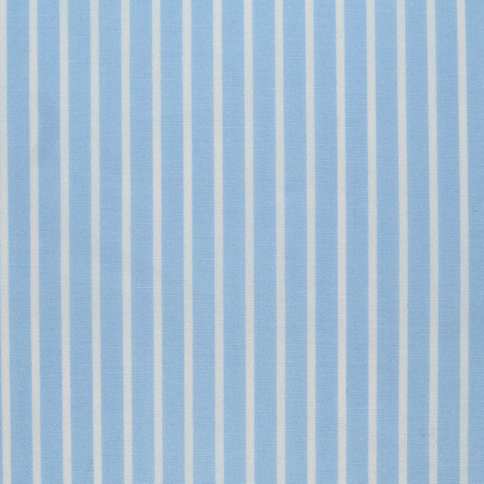 Sky Blue with White Bold Stripe Cotton Shirting