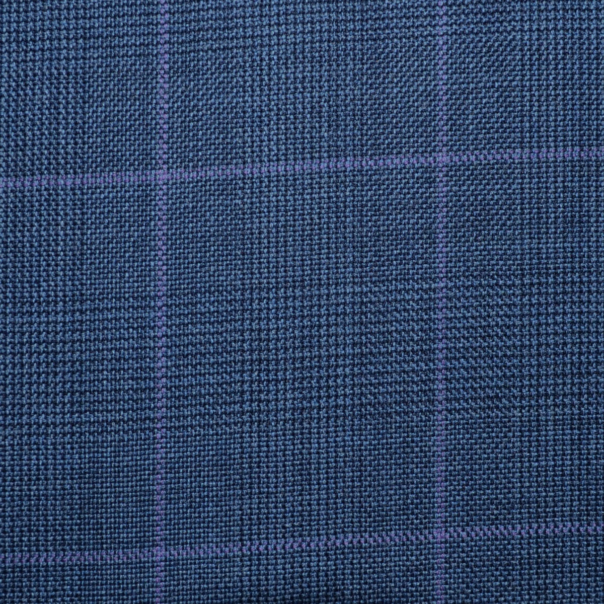Slate Blue/Grey Glen Check Super 100's All Wool Suiting By Holland & Sherry
