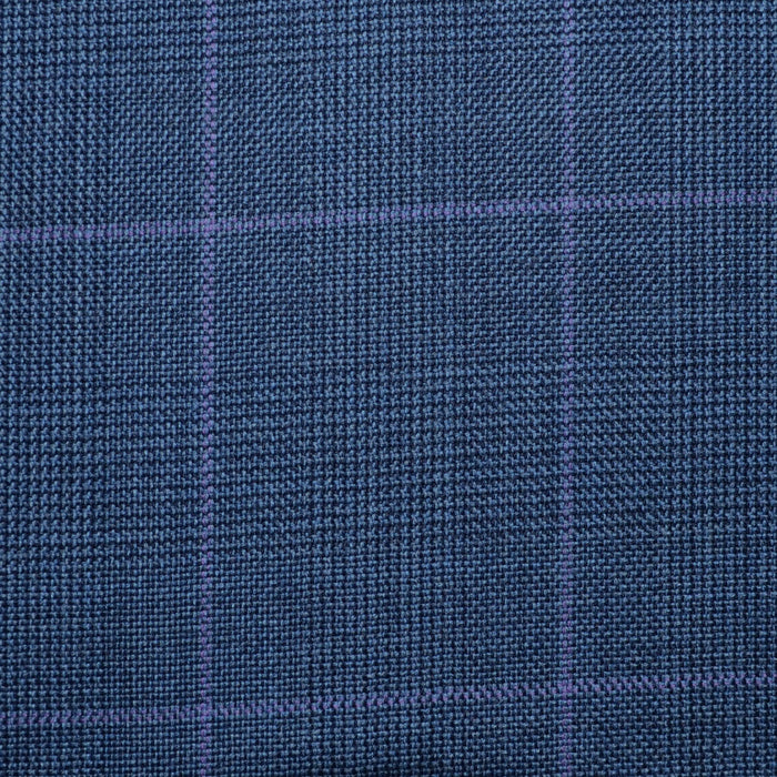 Slate Blue/Grey Glen Check Super 100's All Wool Suiting By Holland & Sherry
