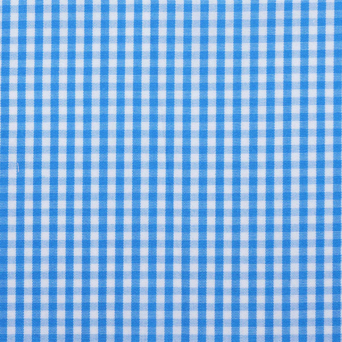 Turquoise & White Gingham Check Cotton Shirting
