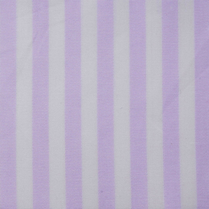 White & Lilac Stripe Cotton Shirting