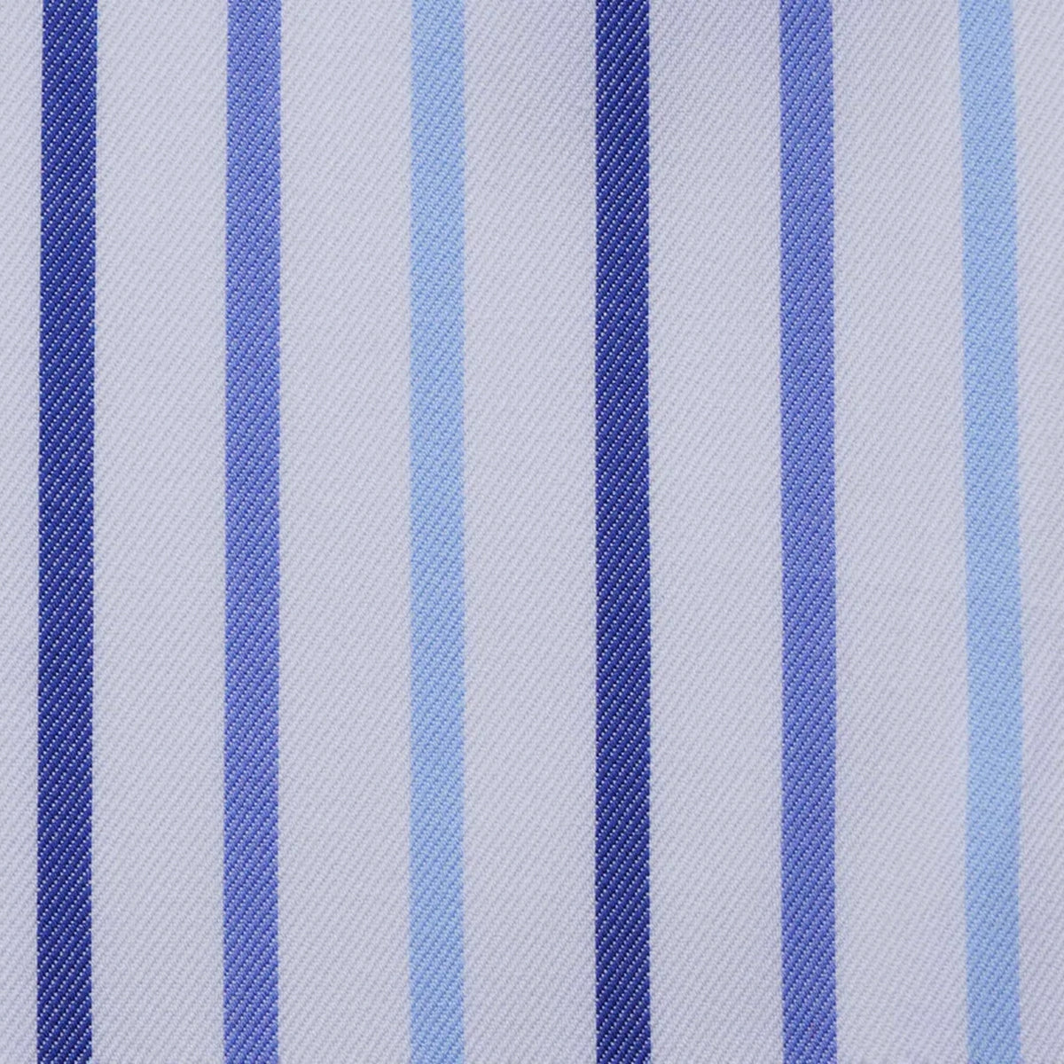 White With Blue Multi Bold Stripe Cotton Shirting