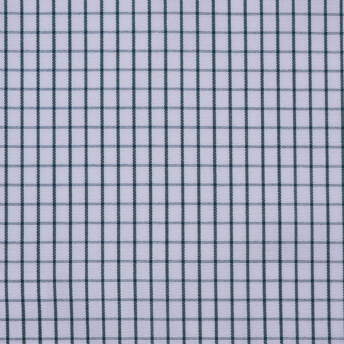 White and Green Box Check Cotton Shirting